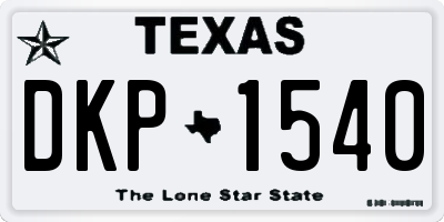 TX license plate DKP1540