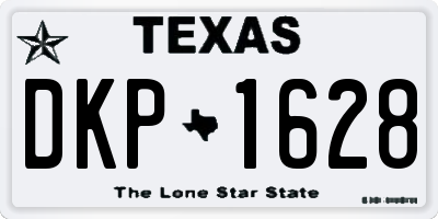 TX license plate DKP1628