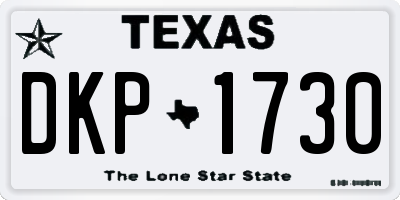 TX license plate DKP1730