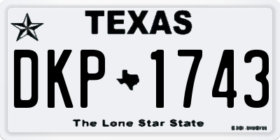 TX license plate DKP1743