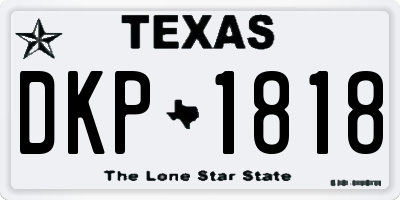 TX license plate DKP1818