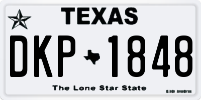 TX license plate DKP1848