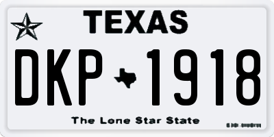 TX license plate DKP1918