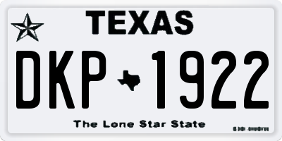 TX license plate DKP1922