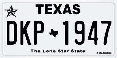 TX license plate DKP1947