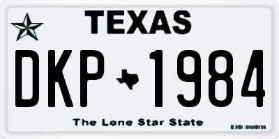 TX license plate DKP1984