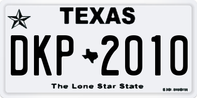 TX license plate DKP2010