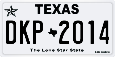 TX license plate DKP2014