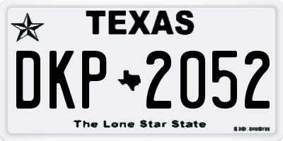 TX license plate DKP2052