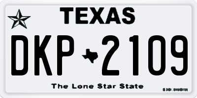 TX license plate DKP2109