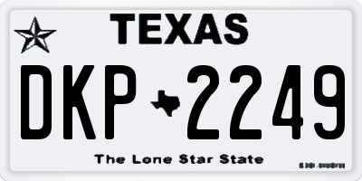 TX license plate DKP2249