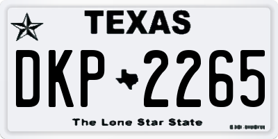 TX license plate DKP2265