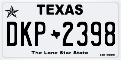 TX license plate DKP2398