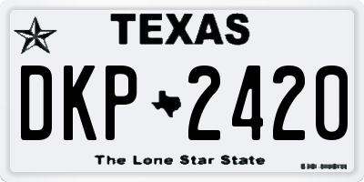 TX license plate DKP2420