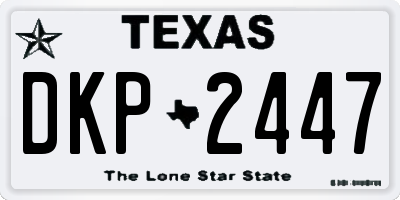 TX license plate DKP2447