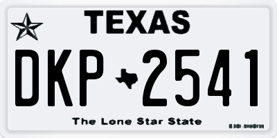 TX license plate DKP2541