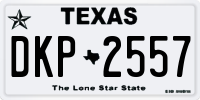 TX license plate DKP2557