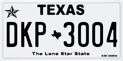 TX license plate DKP3004