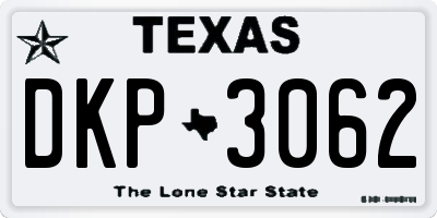 TX license plate DKP3062
