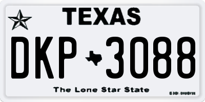 TX license plate DKP3088