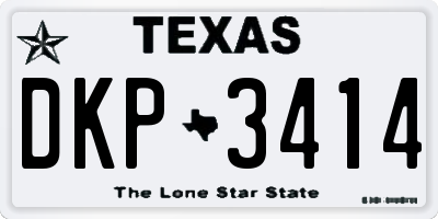 TX license plate DKP3414