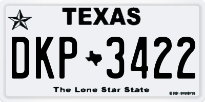 TX license plate DKP3422