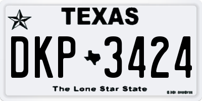 TX license plate DKP3424