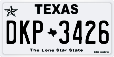 TX license plate DKP3426