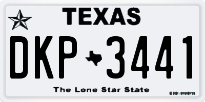 TX license plate DKP3441