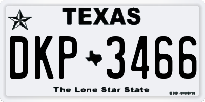 TX license plate DKP3466