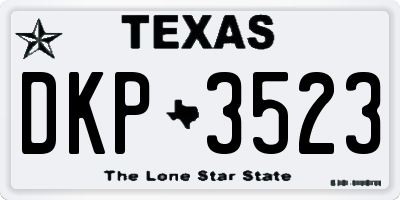 TX license plate DKP3523