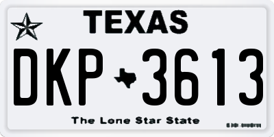TX license plate DKP3613