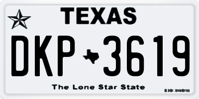 TX license plate DKP3619