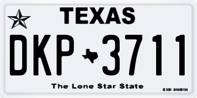 TX license plate DKP3711
