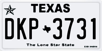 TX license plate DKP3731