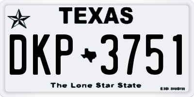 TX license plate DKP3751