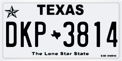 TX license plate DKP3814