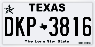 TX license plate DKP3816