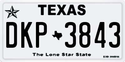 TX license plate DKP3843