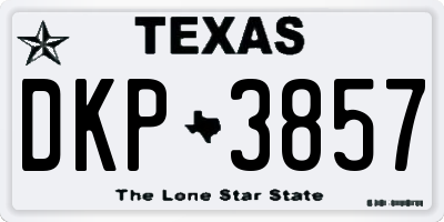TX license plate DKP3857