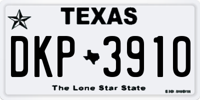 TX license plate DKP3910