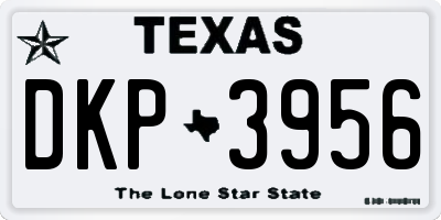 TX license plate DKP3956