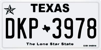 TX license plate DKP3978