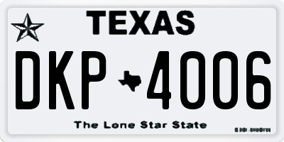 TX license plate DKP4006