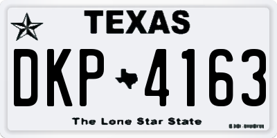 TX license plate DKP4163