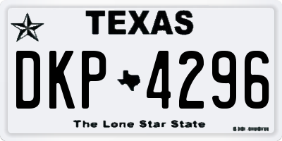 TX license plate DKP4296