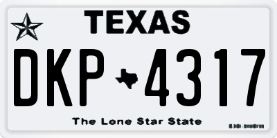 TX license plate DKP4317