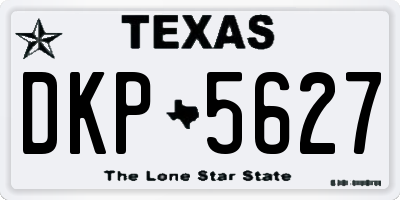 TX license plate DKP5627