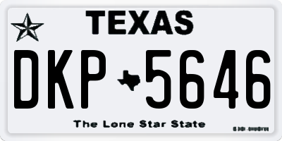 TX license plate DKP5646