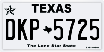 TX license plate DKP5725